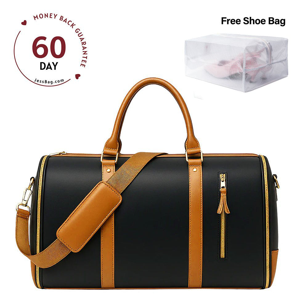 Brown lightweight waterproof travel luggage bag for women – Jess Bag front view