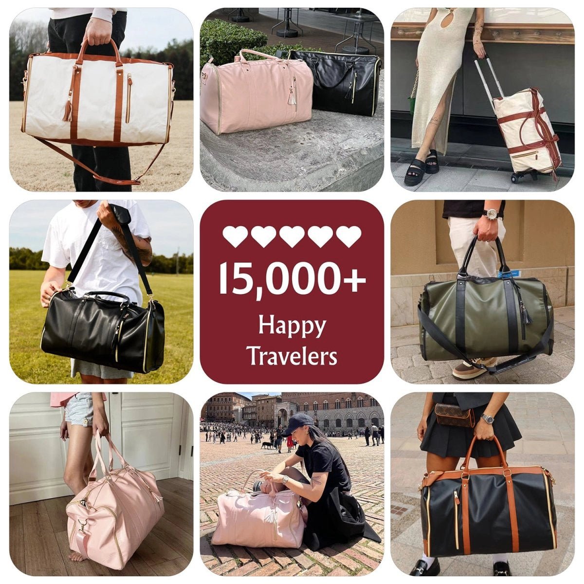 Jess Bag on suitcase at hotel lobby – ideal for weekend getaways
