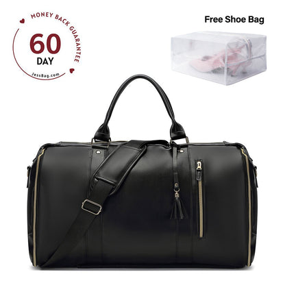 Black lightweight waterproof travel luggage bag for women – Jess Bag front view