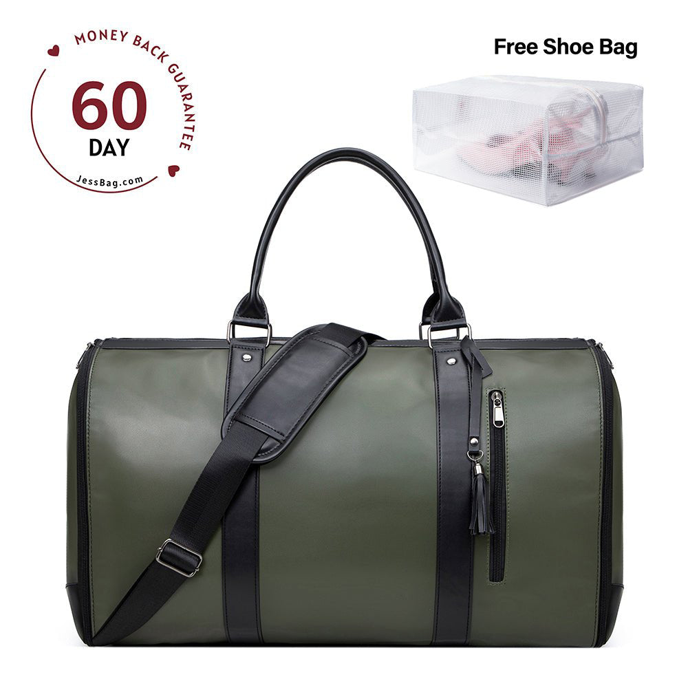 Olive lightweight waterproof travel luggage bag for women – Jess Bag front view